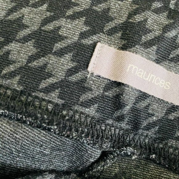 Maurices Womens Small S Regular Black Gray Houndstooth Pull On Skinny Pants - Picture 7 of 8